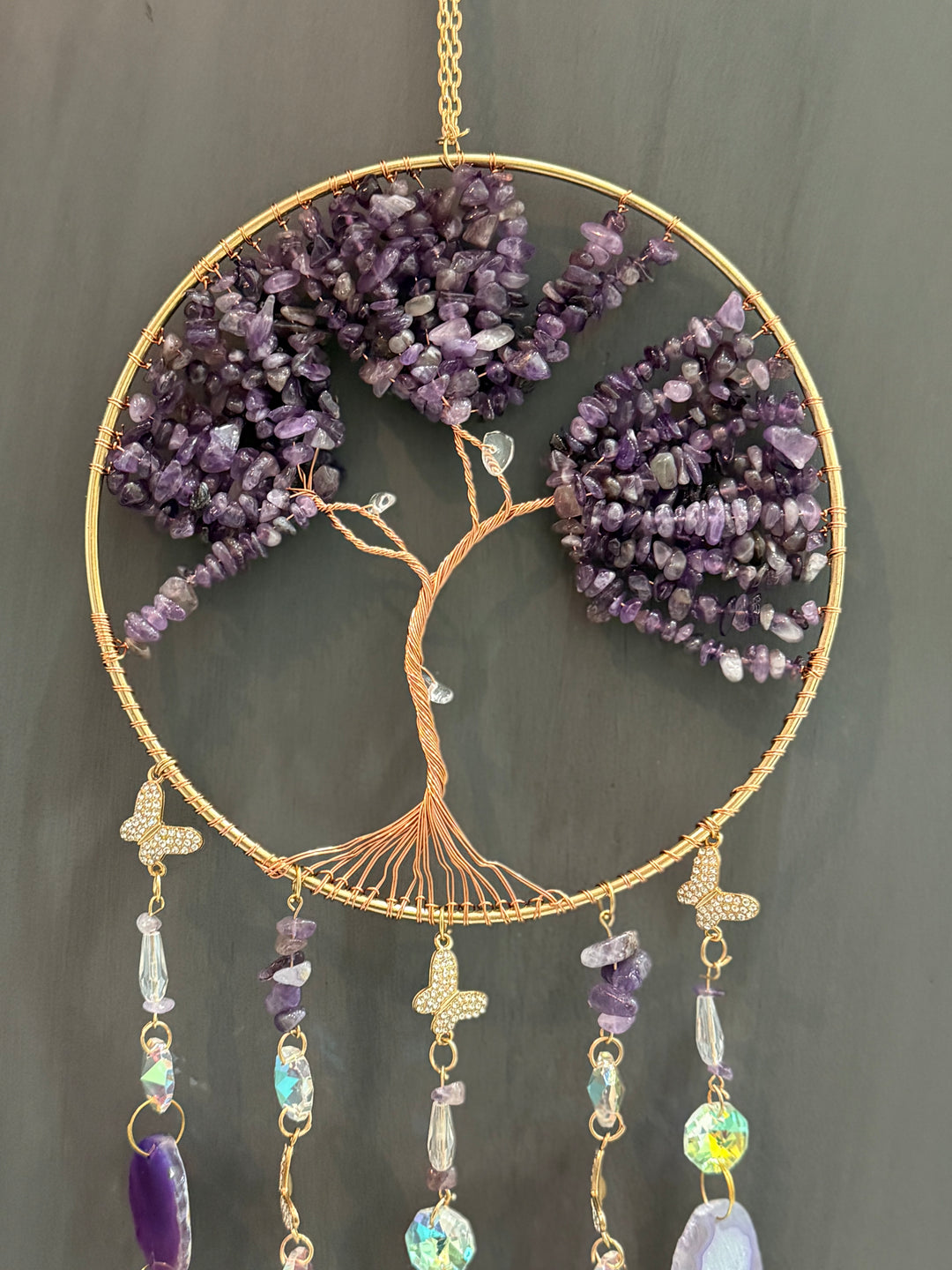 Amethyst Tree of Life Butterfly Sun Catcher