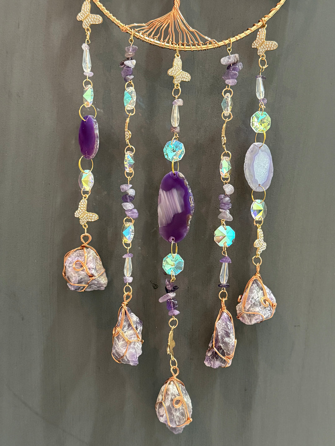 Amethyst Tree of Life Butterfly Sun Catcher