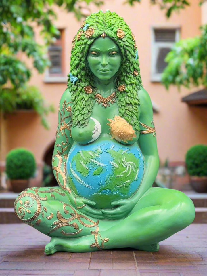 Large/Small Hand-painted "Gaia" Mother Earth Polyresin Statue