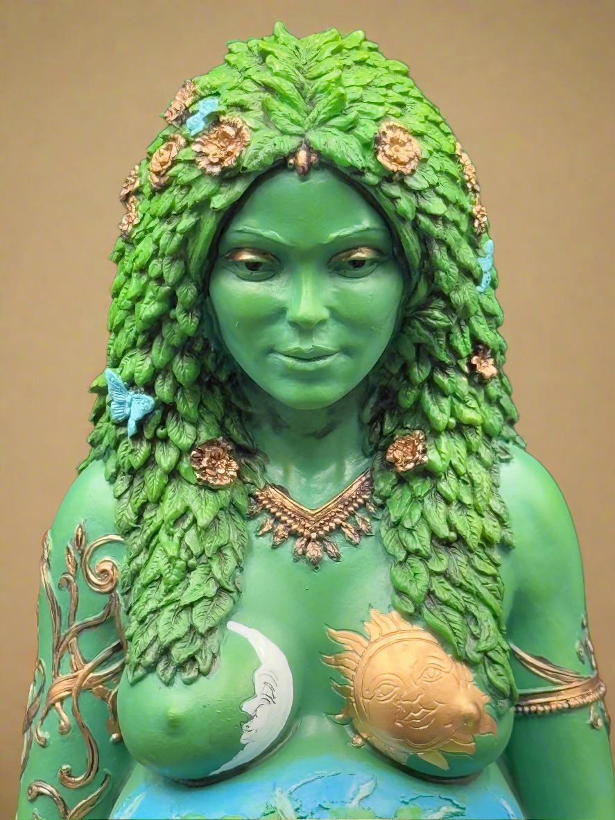Large/Small Hand-painted "Gaia" Mother Earth Polyresin Statue