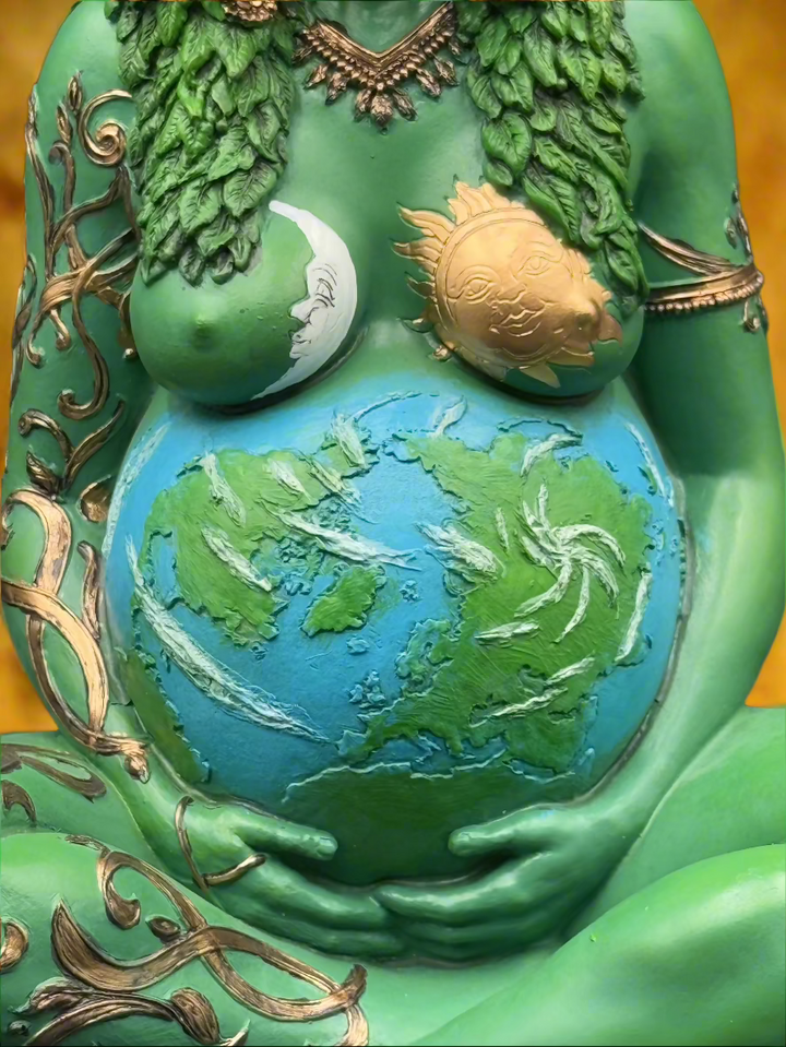 Large/Small Hand-painted "Gaia" Mother Earth Polyresin Statue