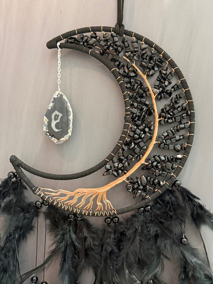 Black Obsidian and Agate Sun Catcher & Wall Decor