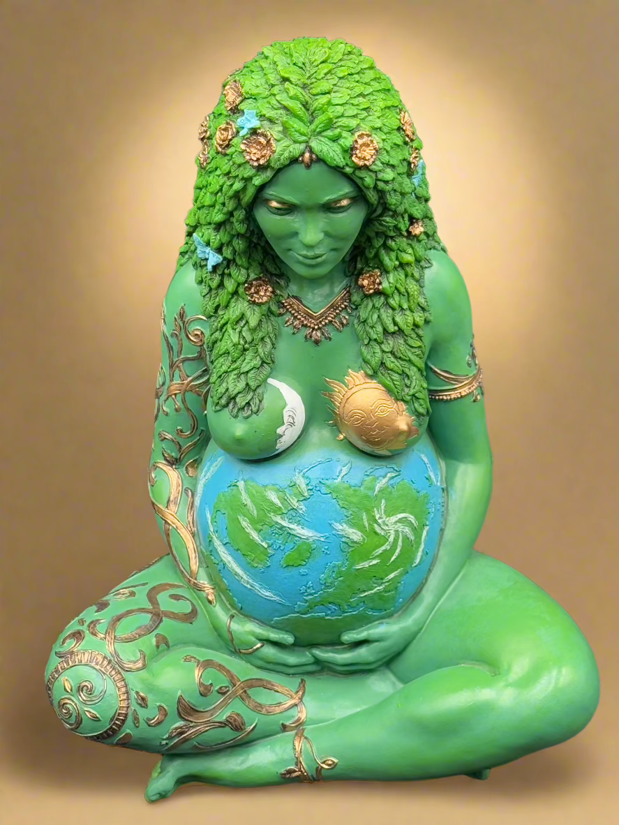 Large/Small Hand-painted "Gaia" Mother Earth Polyresin Statue