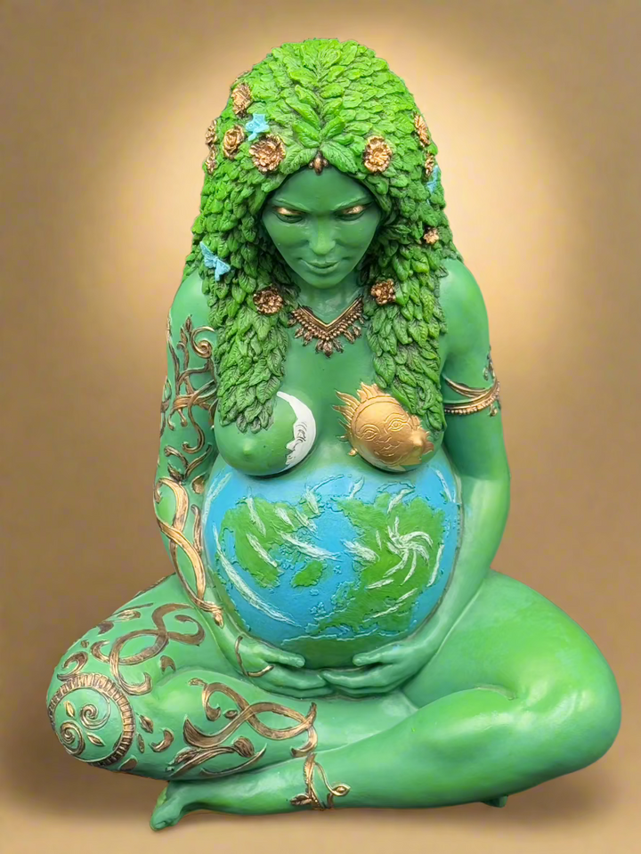 Large/Small Hand-painted "Gaia" Mother Earth Polyresin Statue