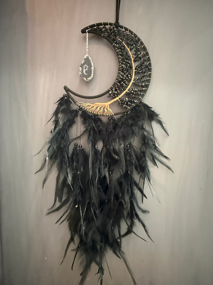 Black Obsidian and Agate Sun Catcher & Wall Decor