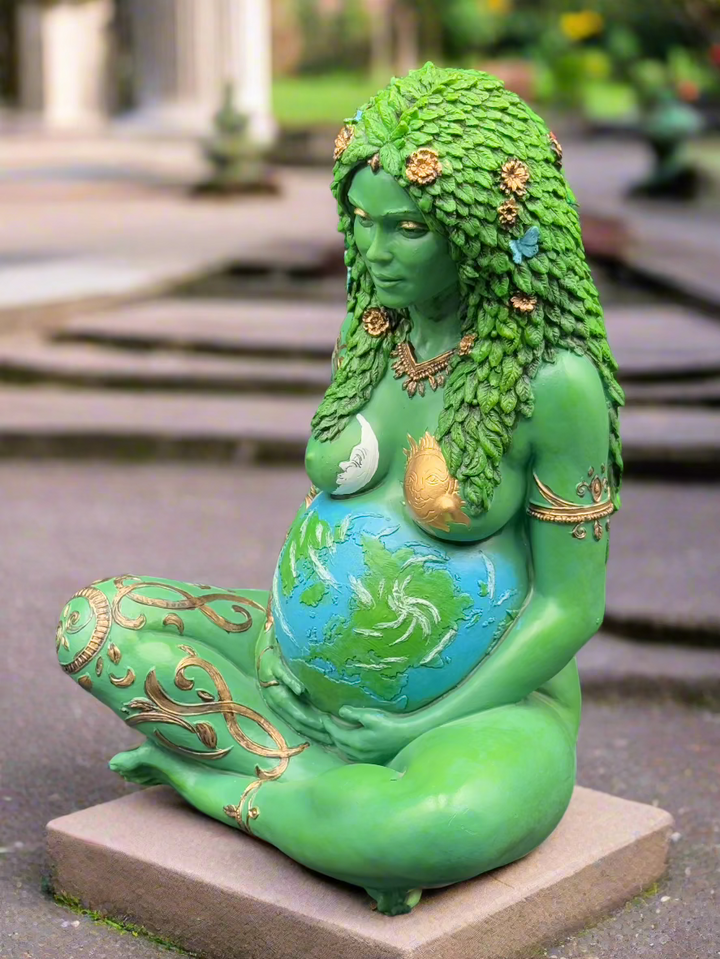 Large/Small Hand-painted "Gaia" Mother Earth Polyresin Statue