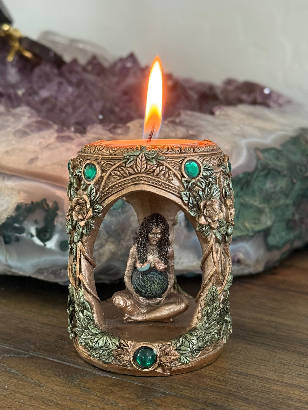 Mother Earth Tea Light Candle Holder (Nemesis Now)