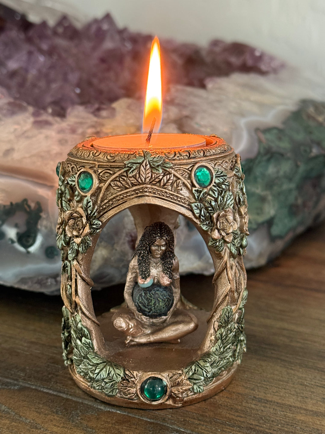 Mother Earth Tea Light Candle Holder (Nemesis Now)
