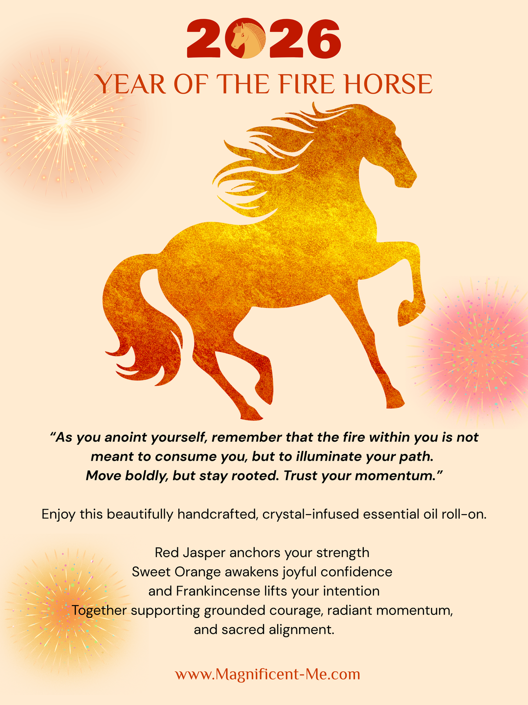2026 Year of the Fire Horse Energy Roll-On – Red Jasper, Frankincense & Sweet Orange