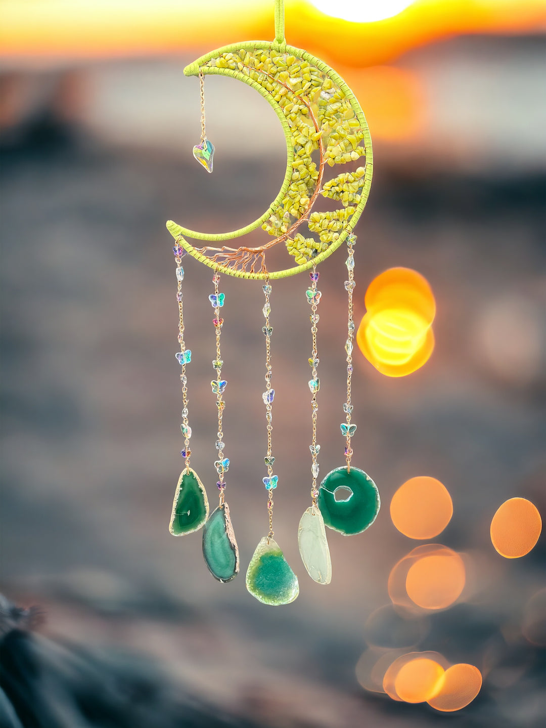 Southern Jade/Serpentine Moon Dream Catcher