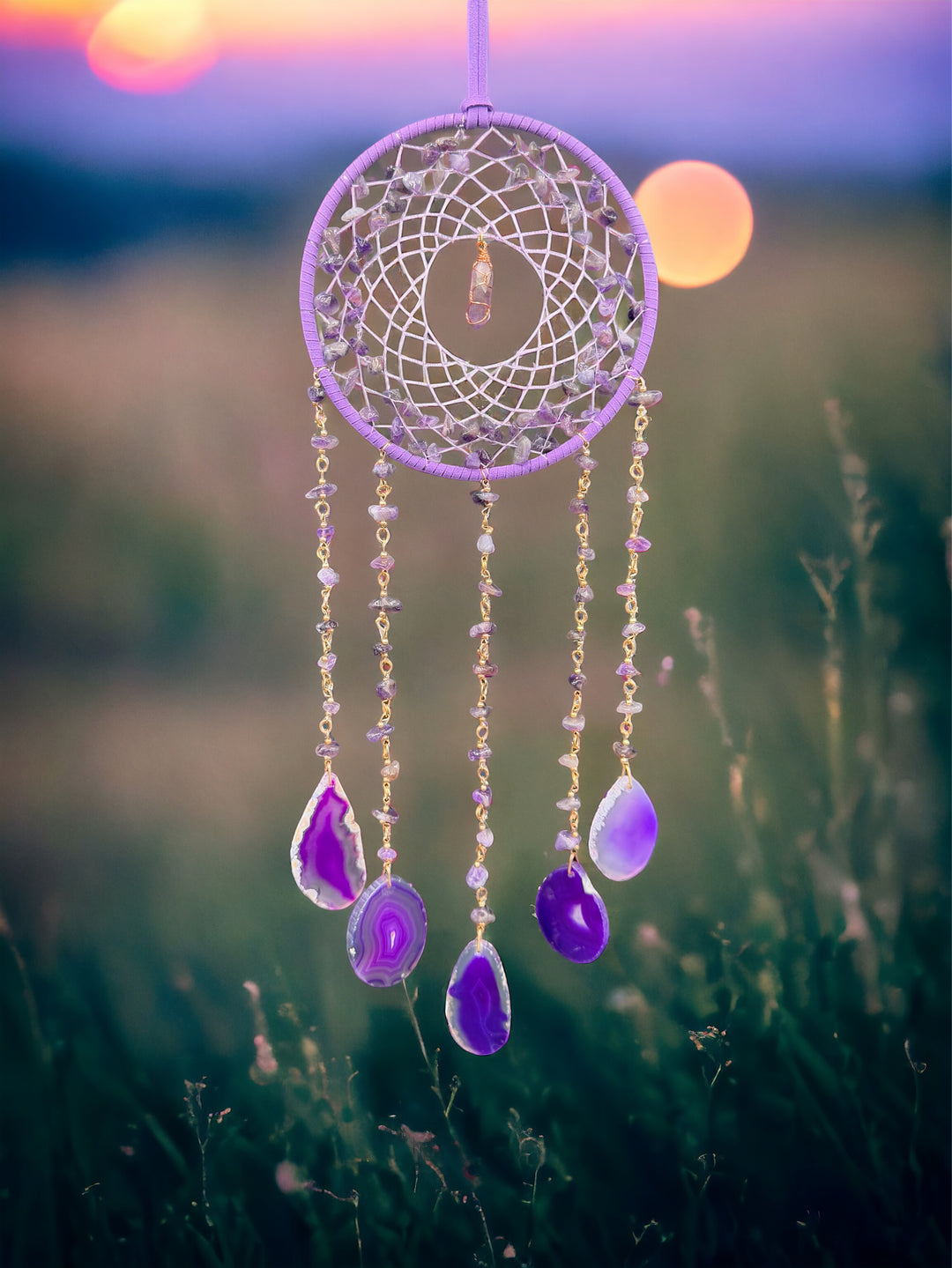 Amethyst & Agate Serenity Sun & Dream Catcher