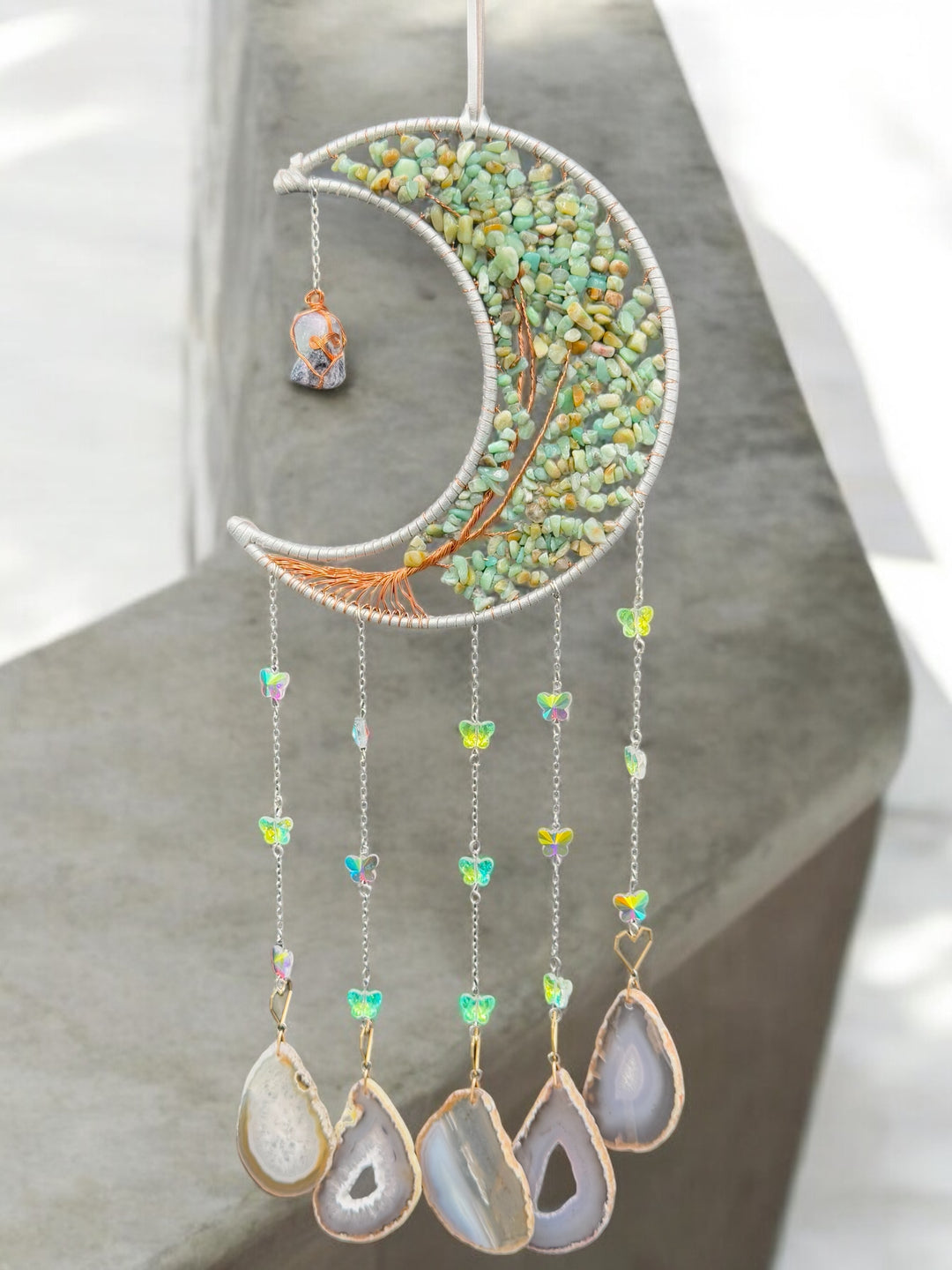 Lunar Dream & Sun catcher with Fluorite and Agate