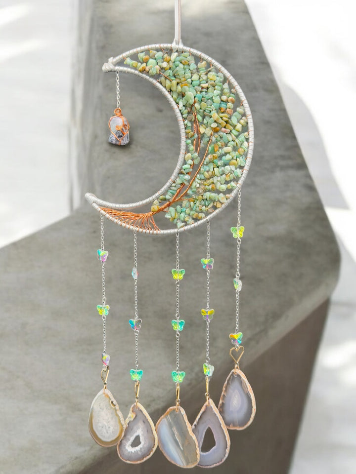 Lunar Dream & Sun catcher with Fluorite and Agate