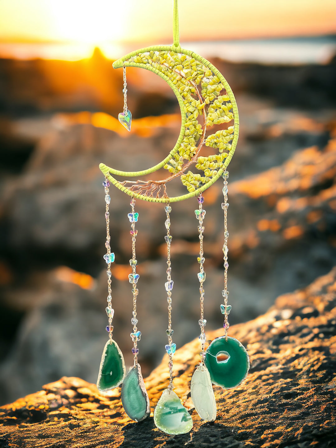 Southern Jade/Serpentine Moon Dream Catcher