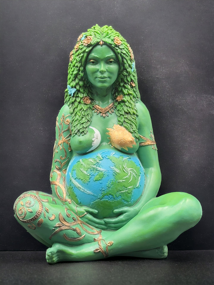 Large/Small Hand-painted "Gaia" Mother Earth Polyresin Statue