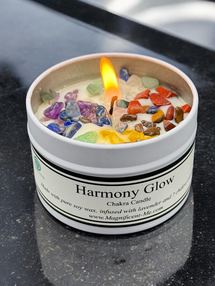 Harmony Glow 7 Crystals Chakra Candle