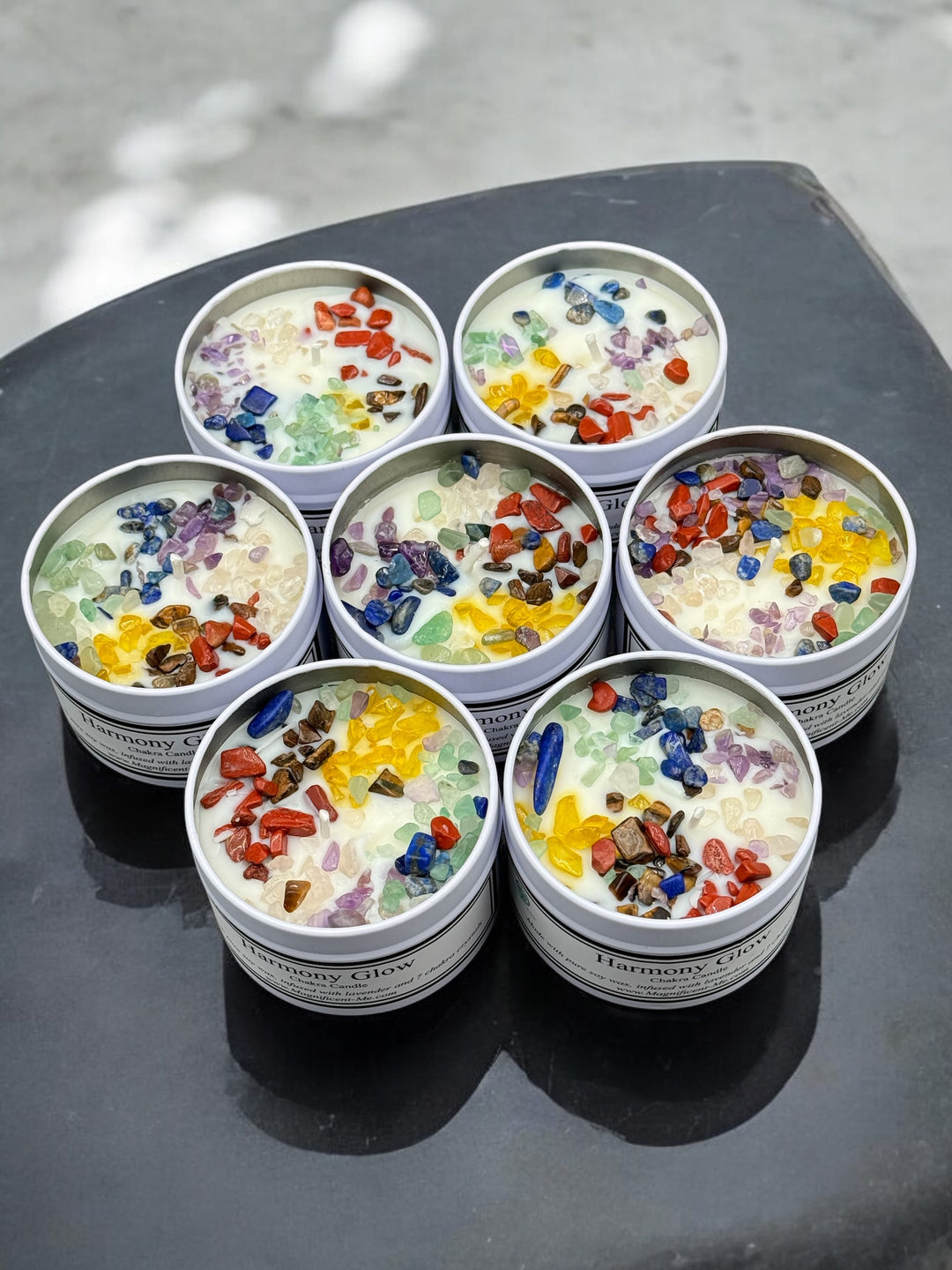 Harmony Glow 7 Crystals Chakra Candle