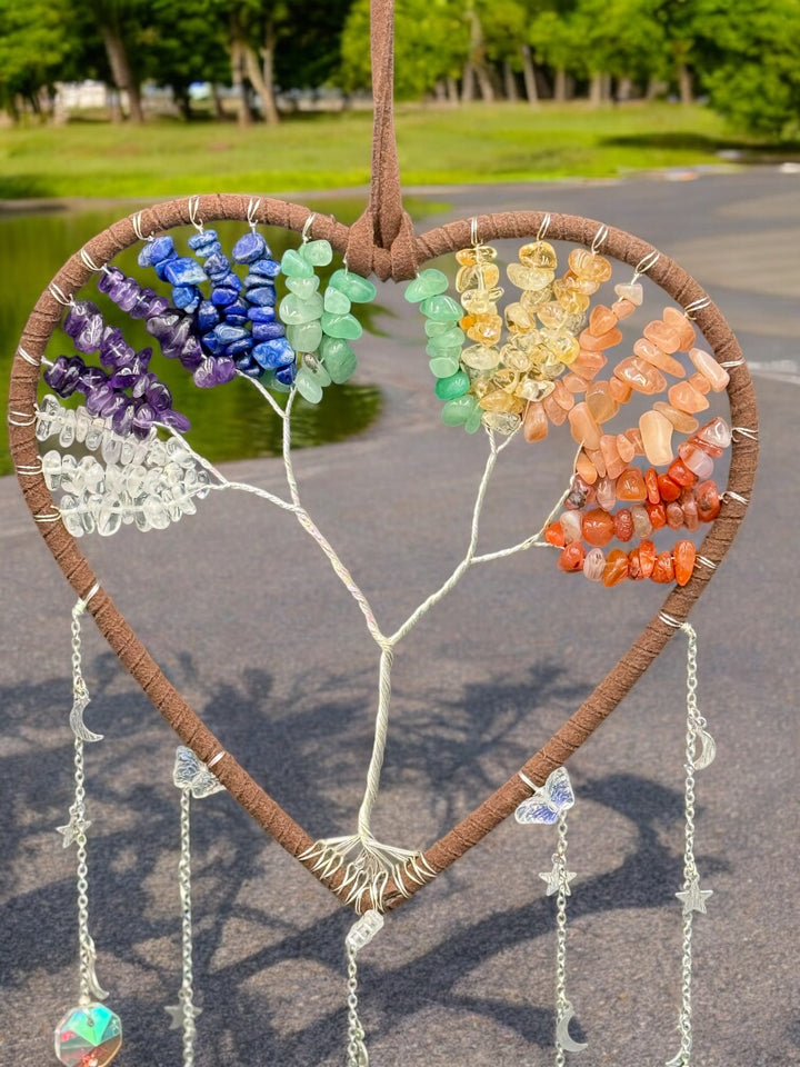 Celestial Harmony 7 Chakra Heart Sun Catcher