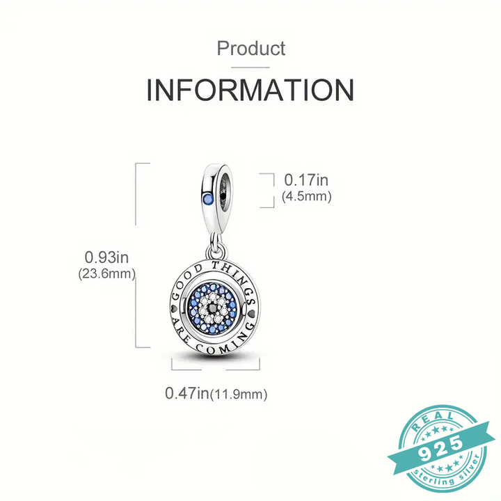 925 Sterling Silver With White & Blue Zircon Charms Collection (SS)