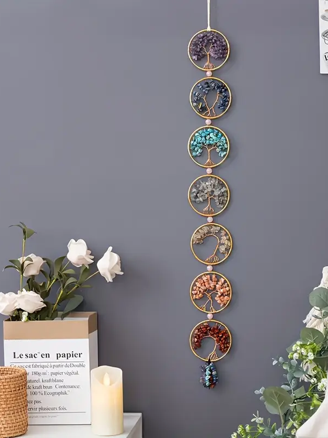 7 Chakras Tree of Life Dream Catcher Wall Decor