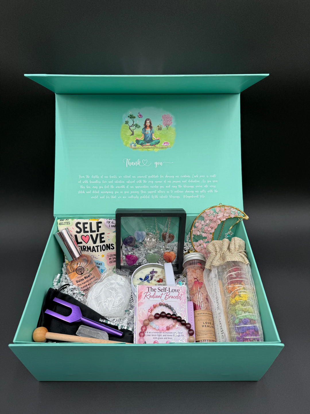 Breakup Reset healing gift box with crystals, candle and self-love ritual items