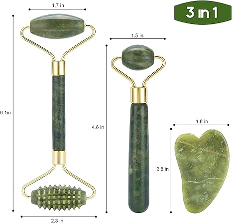 Jade Radiance 3-Piece Gua Sha Facial Massager Gift Set
