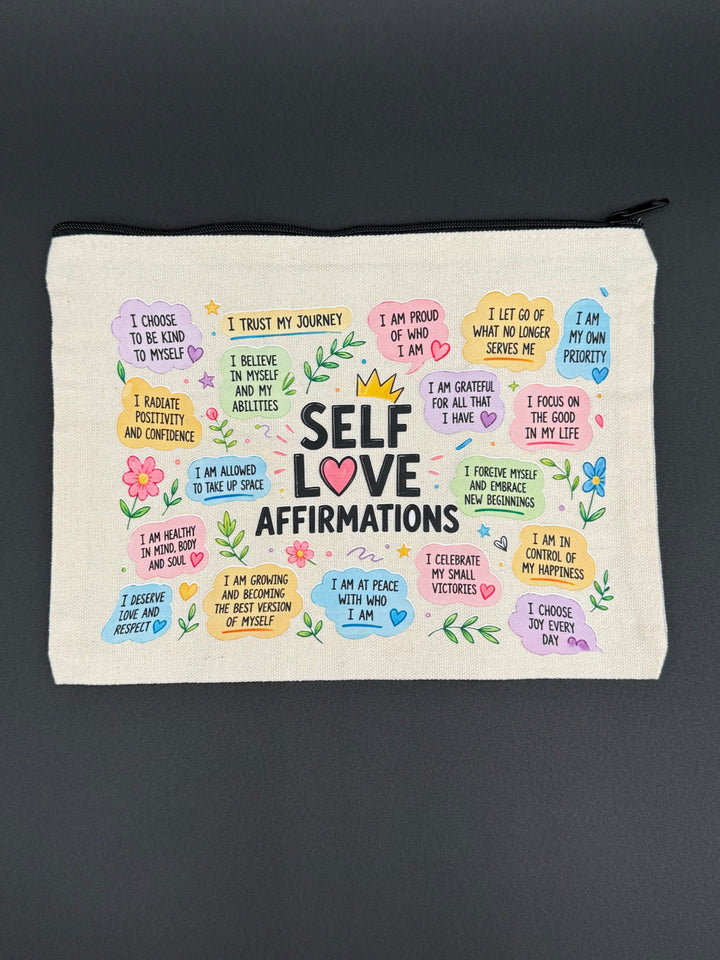 Self-Love affirmation pouch with zipper